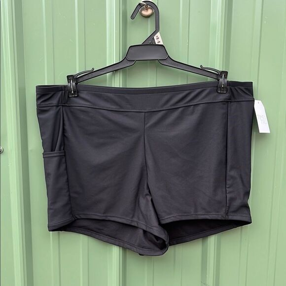 Women's Plus Swim Boyshorts with Pocket, Size 1X - Picture 1 of 7